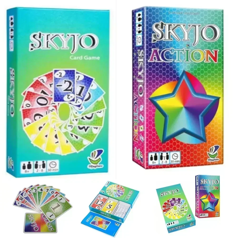 %@* Skyjo juegos de mesa tarjeta fiesta de mesas para toda la familia baraja caja con juegos colectivos sociales niños Tapis Poker Social