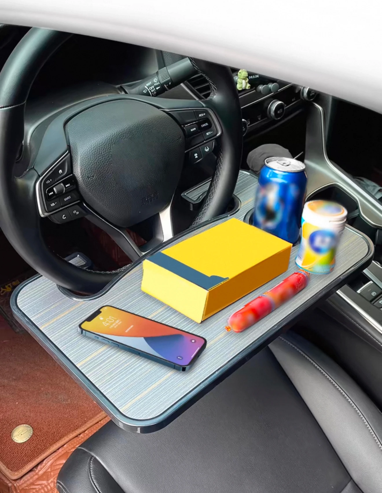 

Universal Multi Purpose Table Mount Car Portable Steering Wheel Food Tray with Tray Car Small Tools