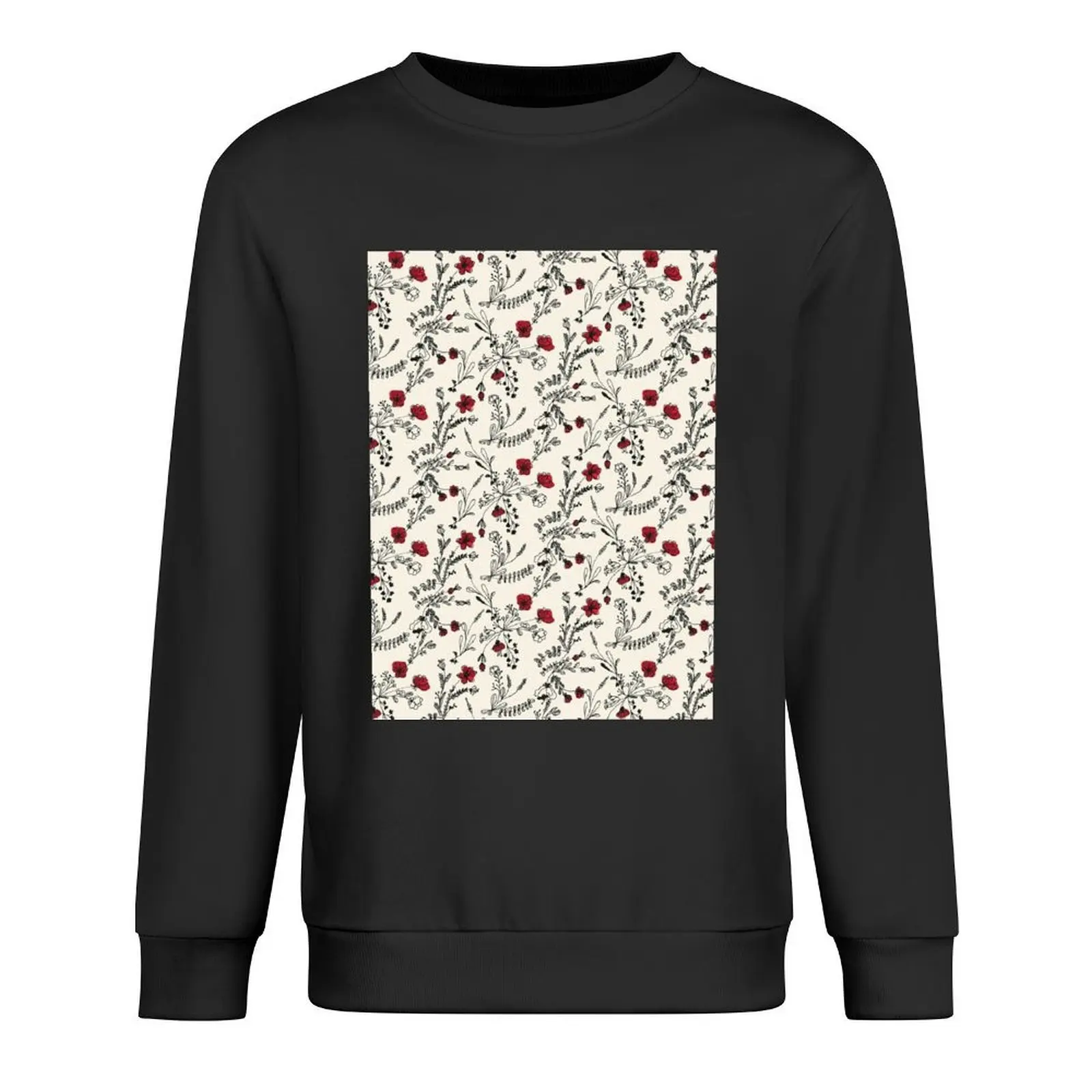 

Red Flower Pattern Pullover korean clothes blouse mens clothing korean style clothes sweatshirt