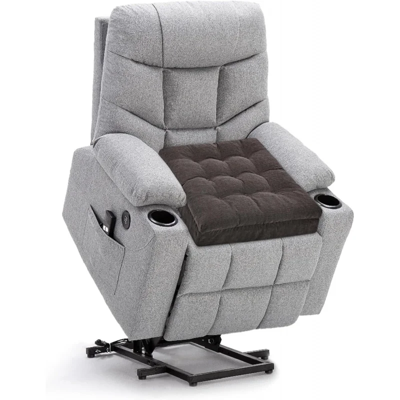 

20x20x5 Inch Thick Chair Cushion Patent Design Soft Tufted Dual Layer Booster Seat Cushions for Seniors Recliner Risers Taupe 1P