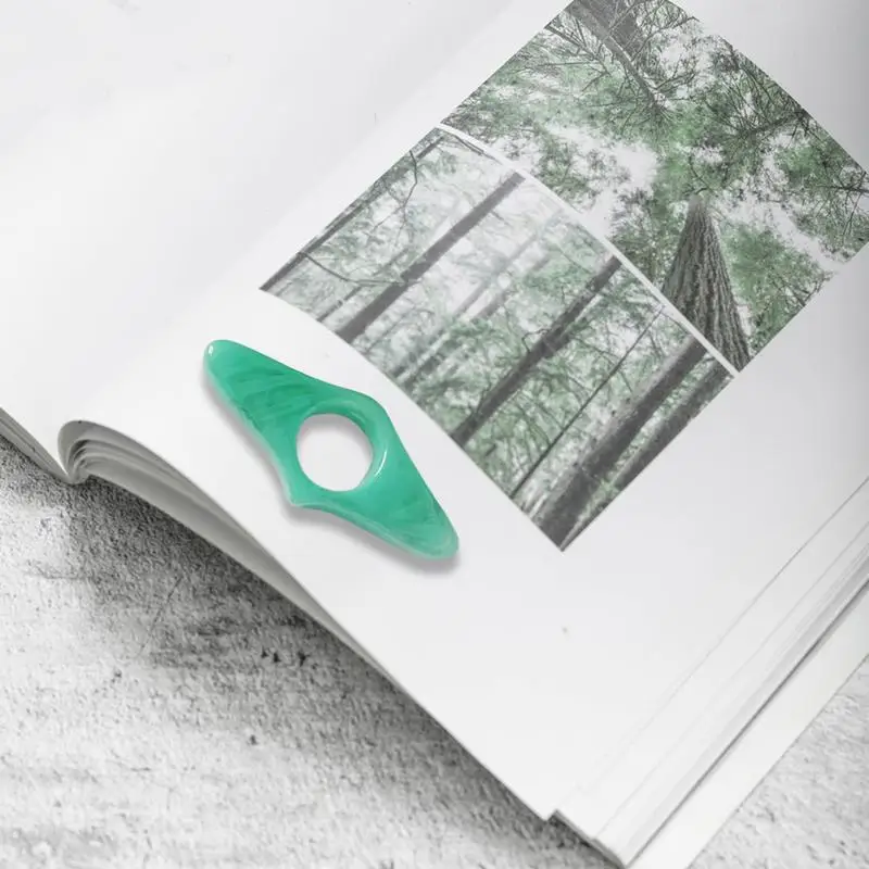 Abridor de livros e Bookmark Holder, Handcrafted Book Thumb Holder, Acessórios de leitura, Resina, Romance