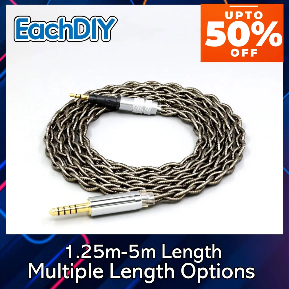 

Pure 99% Silver Palladium 4 core Shielding Gold Graphene Earphone Cable For Sennheiser HD6 HD7 HD8 MIX DJ HD595 8227