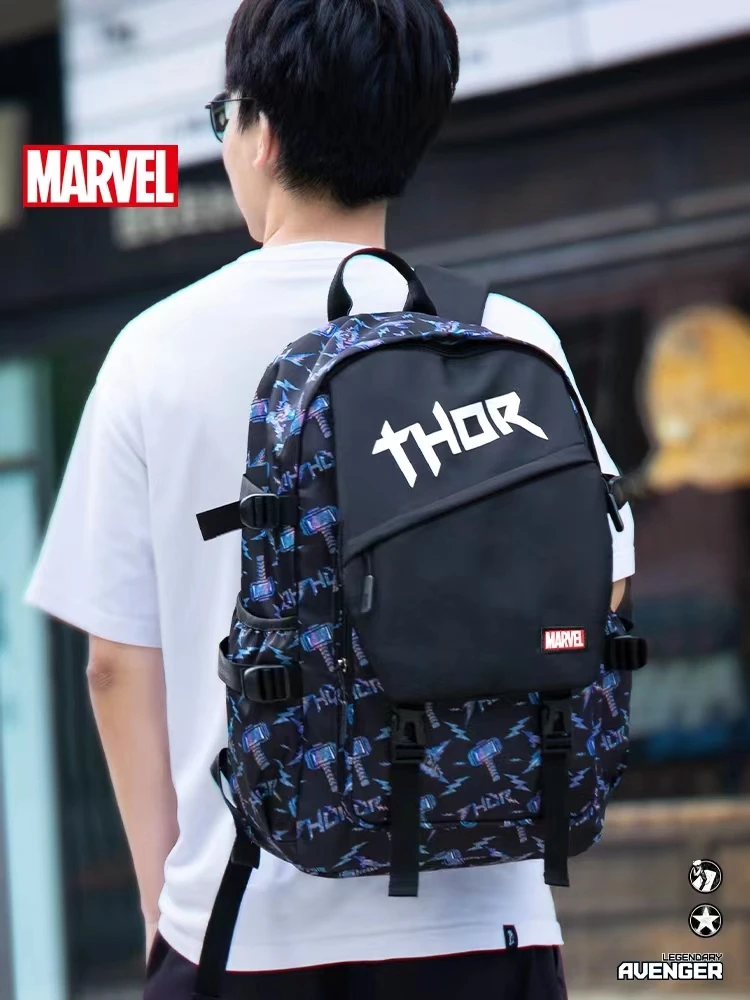 Disney New School Bags For Boys Primary Student Shoulder Orthopedic Backpack Large Capacity Grade 3-6 Captain America Mochila