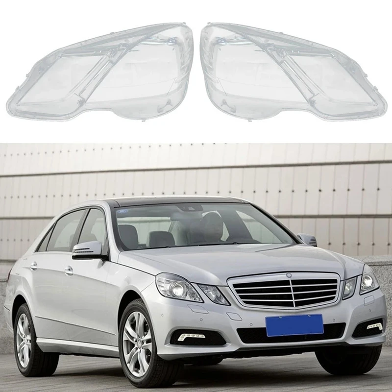 2Pc Car Front Transparent Cover Head Light Lamp Lampshade For Benz W207 E200 E260 E300 E350 E500 E-Class Coupe 2009-2012