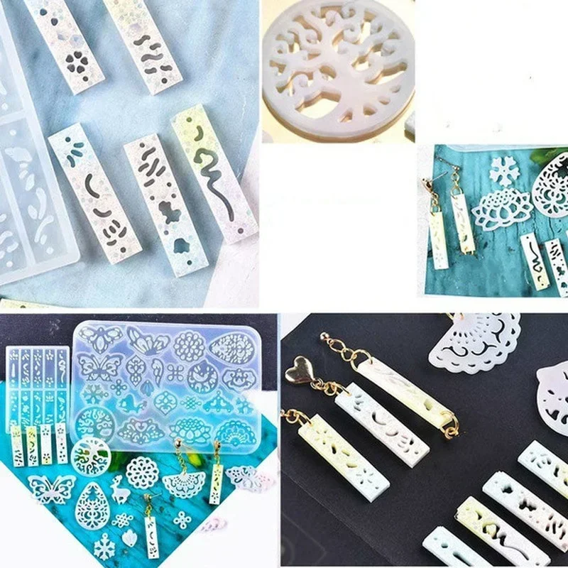 شفافة لتقوم بها بنفسك الحرفية الايبوكسي قلادة نموذج إسقاط المعلقات قوالب السيليكون كريستال القرط الراتنج قوالب أدوات صنع المجوهرات #6