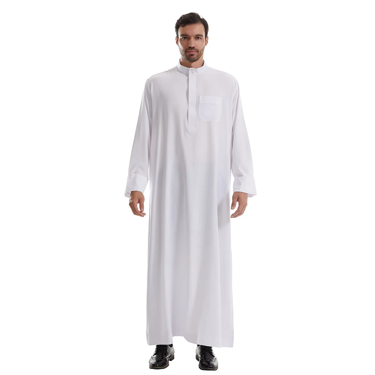 2024 Traditional Muslim Clothing Muslim Dress Middle East Jubba Thobe Men Robe Long Sleeves Prayer Clothes Islam Djellaba Robe