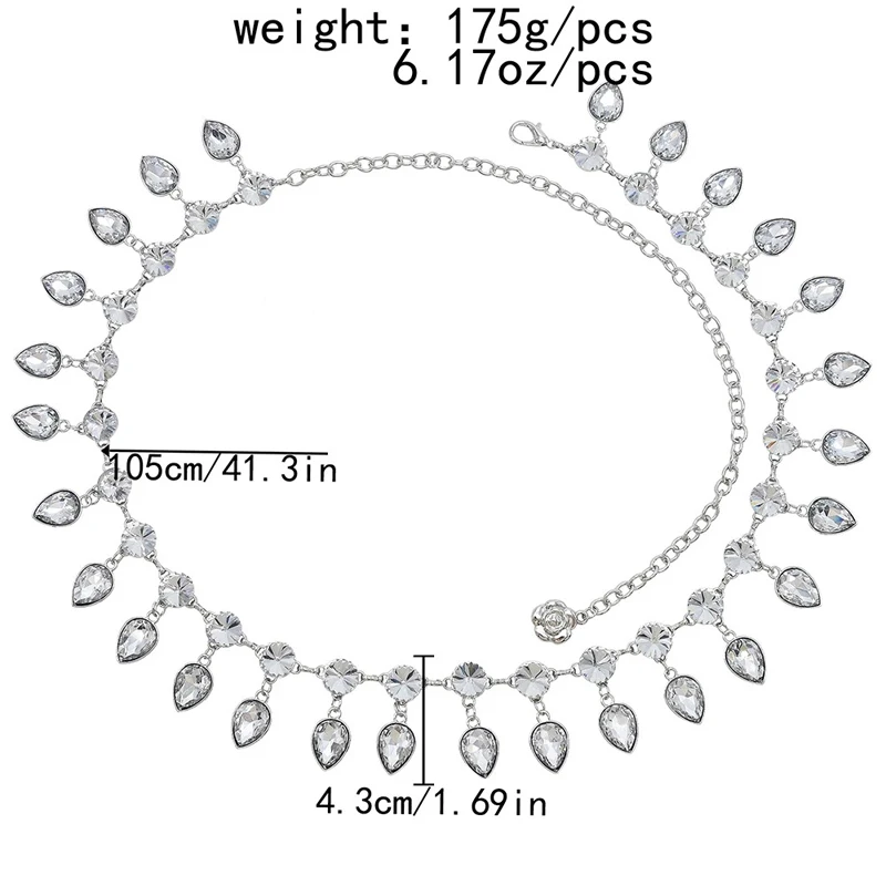 Elegant Rhinestones Body Chains For Women Crystal Pendants Wedding Belly Chains Beach Party Charms Waist Chains Feminina