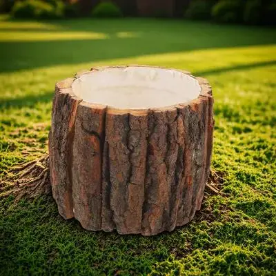 

Wooden Flowerpot Waterproof Flower Bucket 12cm Natural Vase for Home Centerpieces Shelf Mantel Counter Arrangement Storage
