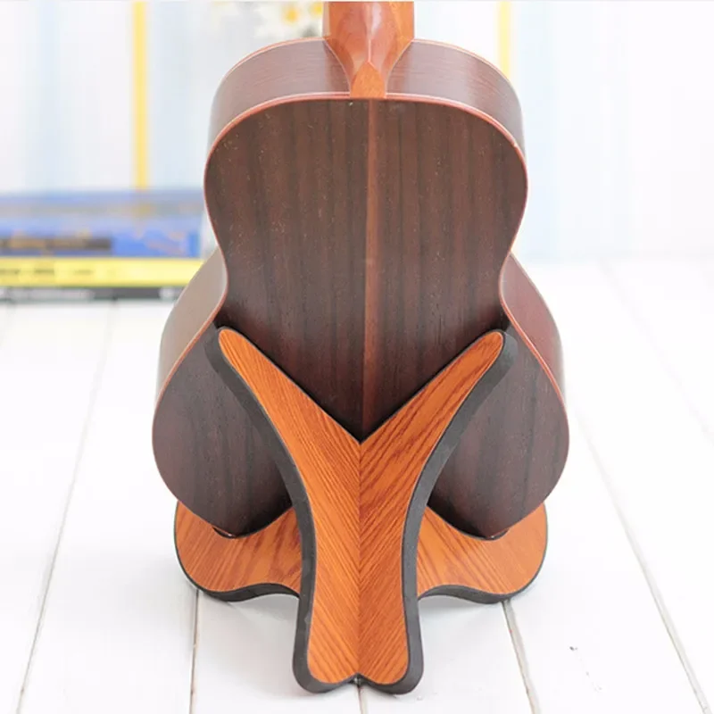 Portable Ukulele Wooden Holder Stand Collapsible Vertical Guitar Violin Display Stand Rack Accessories