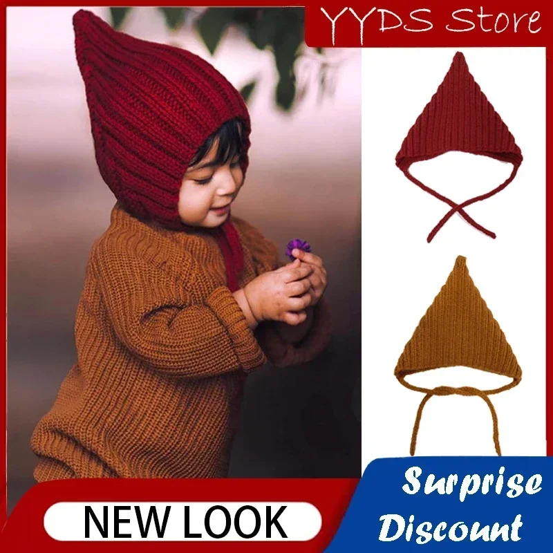 INS Kid Hat Winter Cap For Boys Girls Kids Solid Print Hats Child Cute Knitting Wool Children Caps Knit Gorras 3-8 Years