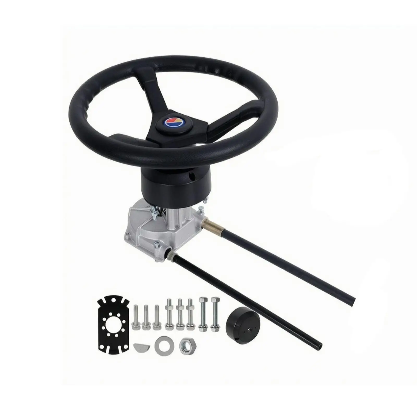 Durable Boat Steering Cable Set with Metal Fittings and Helm Unit for Compact Fishing Boat Console
