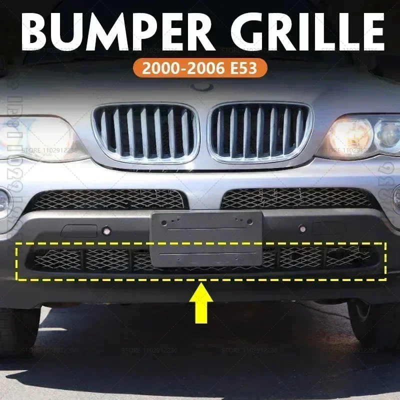 for 2000-2006 E53 BMW X5 3.0i 4.4i 4.6is Lower Front Bumper Grille Grid Mesh 51117005800 51117111767