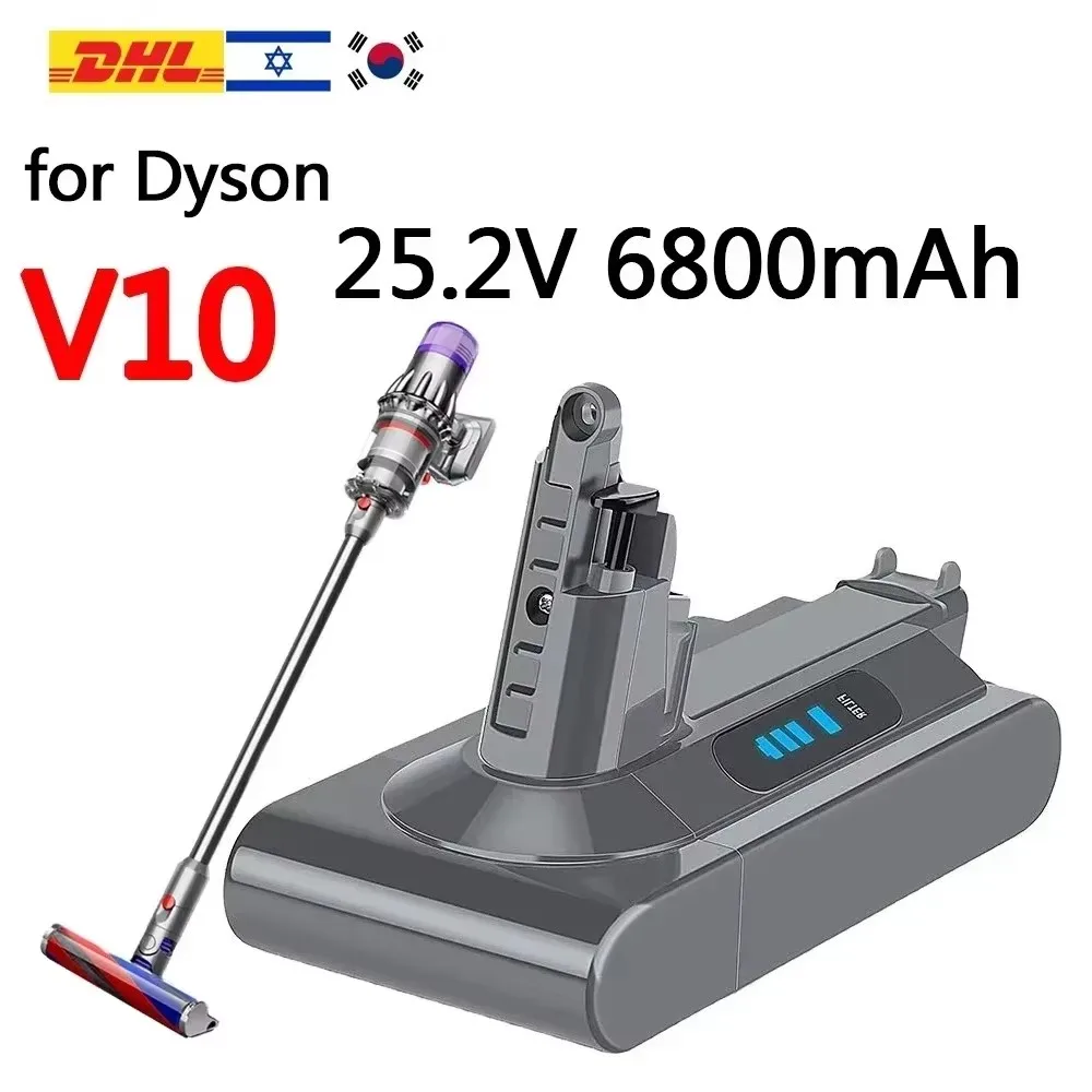 

6800mAh 100Wh Replacement Battery for Dyson V10 SV12 - Compatible with V10 Absolute/Fluffy/Cyclone High Capacity Li-ion Extended