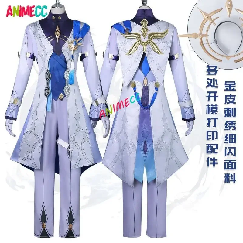 ANIMECC IN Stock XS-2XL Sunday Cosplay Honkai Star Rail Cosplay Costume Wig Hairwear Earring Anime Game Halloween Party for Men