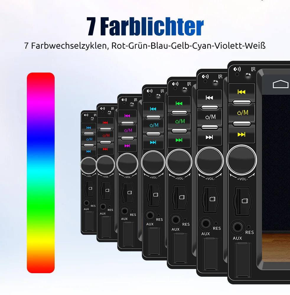 ESSGOO Carplay Android Auto 1 DIN 7 "راديو السيارة العالمي BT TF EQ USB AUX TF USB HD شاشة تعمل باللمس مشغل وسائط متعددة مع 7 ألوان #2