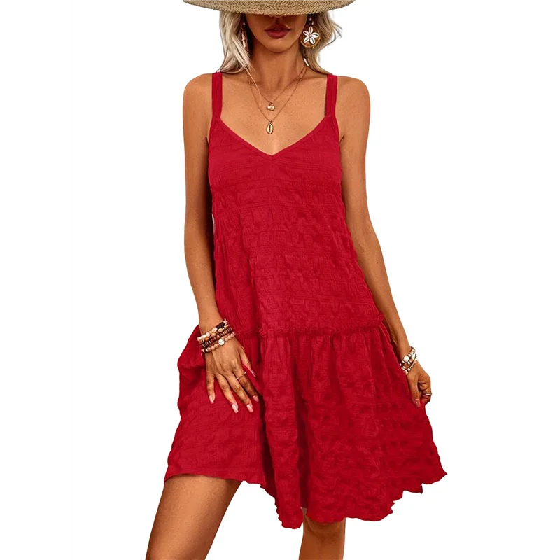 ABRT-Women's Sundress Smock Mini Dress Sleeveless Swing A Line Short Dresses Casual Cute Summer Dresses