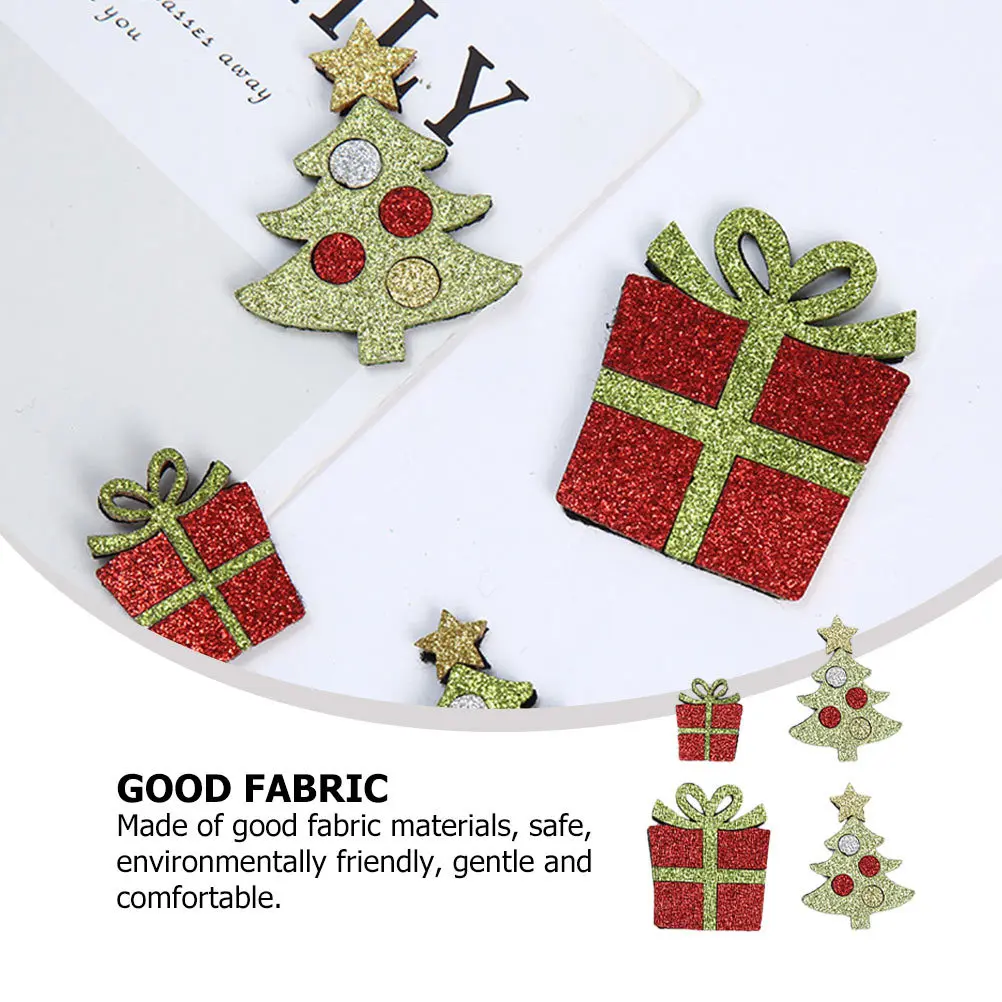 

20pcs Christmas Embroidery Powdered Gold Clothing Appliques Sew On Decorative Hat Shoes Garment Accessories Festival Glitter