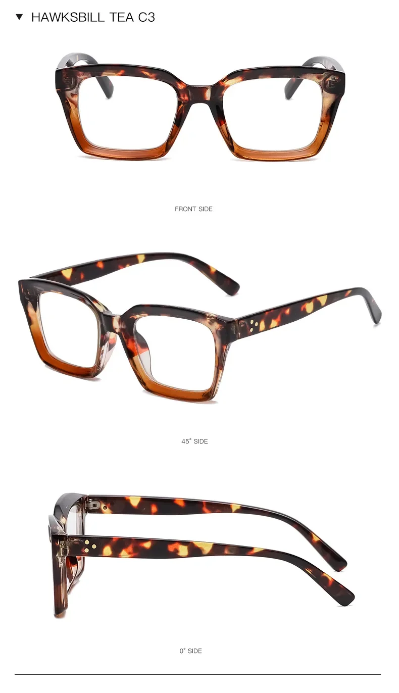Unisex Transparente Quadratische Lesebrille Für Frauen Mode Übergroßen Anti Blau Licht Computer Männer Brillenfassungen – Detail 14