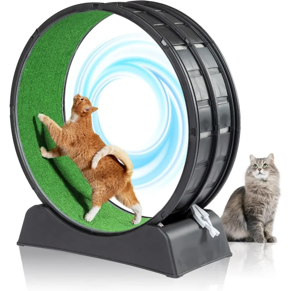 

Outvita Cat Wheel, PP Plastic Exercise for Quiet Running Indoor Use, 39.4" Cat Treadmill with Carpeted Wheel