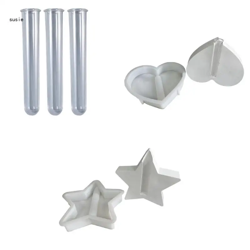 Concrete Mould Star/Heart Hand-Making Supplies for DIY Hand-Making Vase X7YA