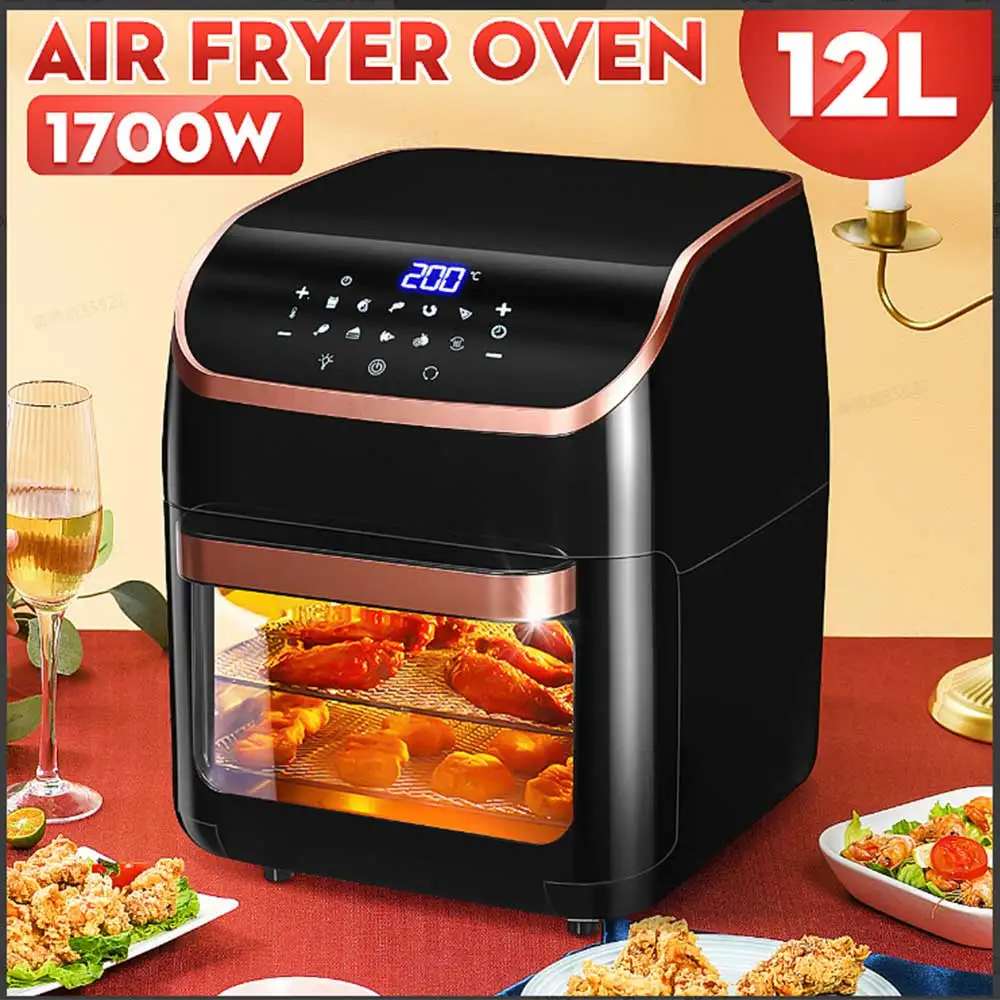 

12L Intelligent Electric Air Fryer Oven Fully Automatic Fryer With Perspective Rotation Freydora De Aire Inteligente