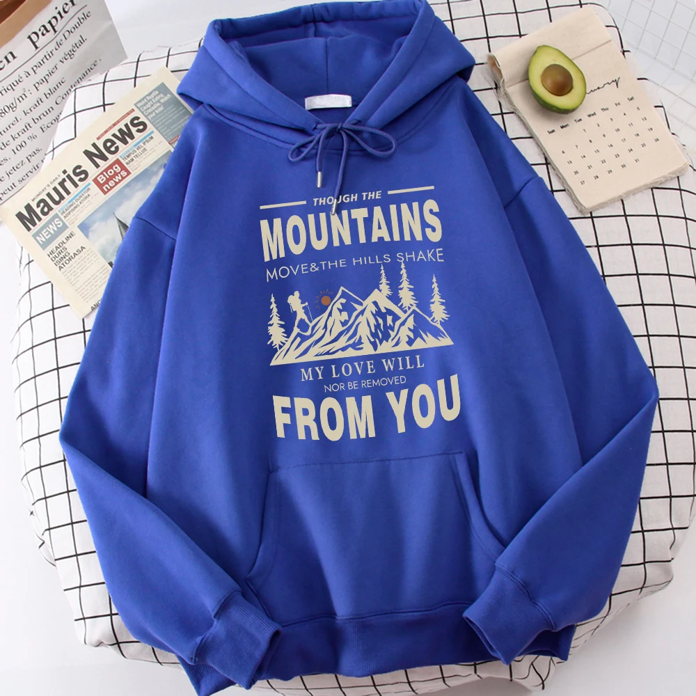 Mountains From You Print Hoodie For Mensimple Fur-Liner Hoody Autumn S-Xxl Sweatshirt Fashion Quality Man Pullover