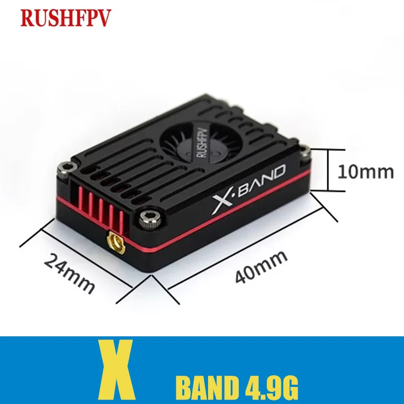 RUSHFPV MAX SOLO XBAND 4.9G 2.5W 8CH Transmitter VTX 4.9Ghz CNC Shell Built-In Cooling Fan For RC FPV Range Racing Drone