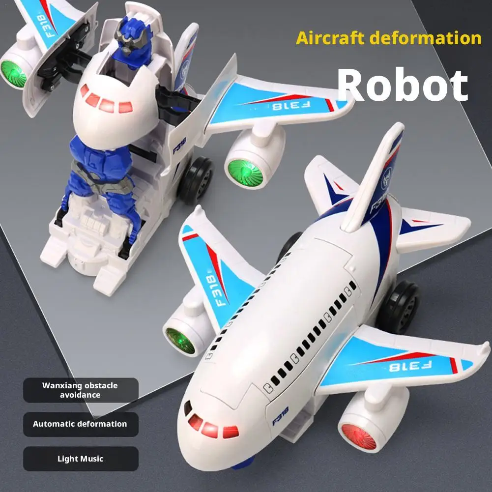 ألعاب روبوتية للطائرة المتحولة نماذج طائرة مع أضواء وأصوات هدايا عيد الميلاد ألعاب للأطفال الأولاد والبنات لعبة سيارة #1