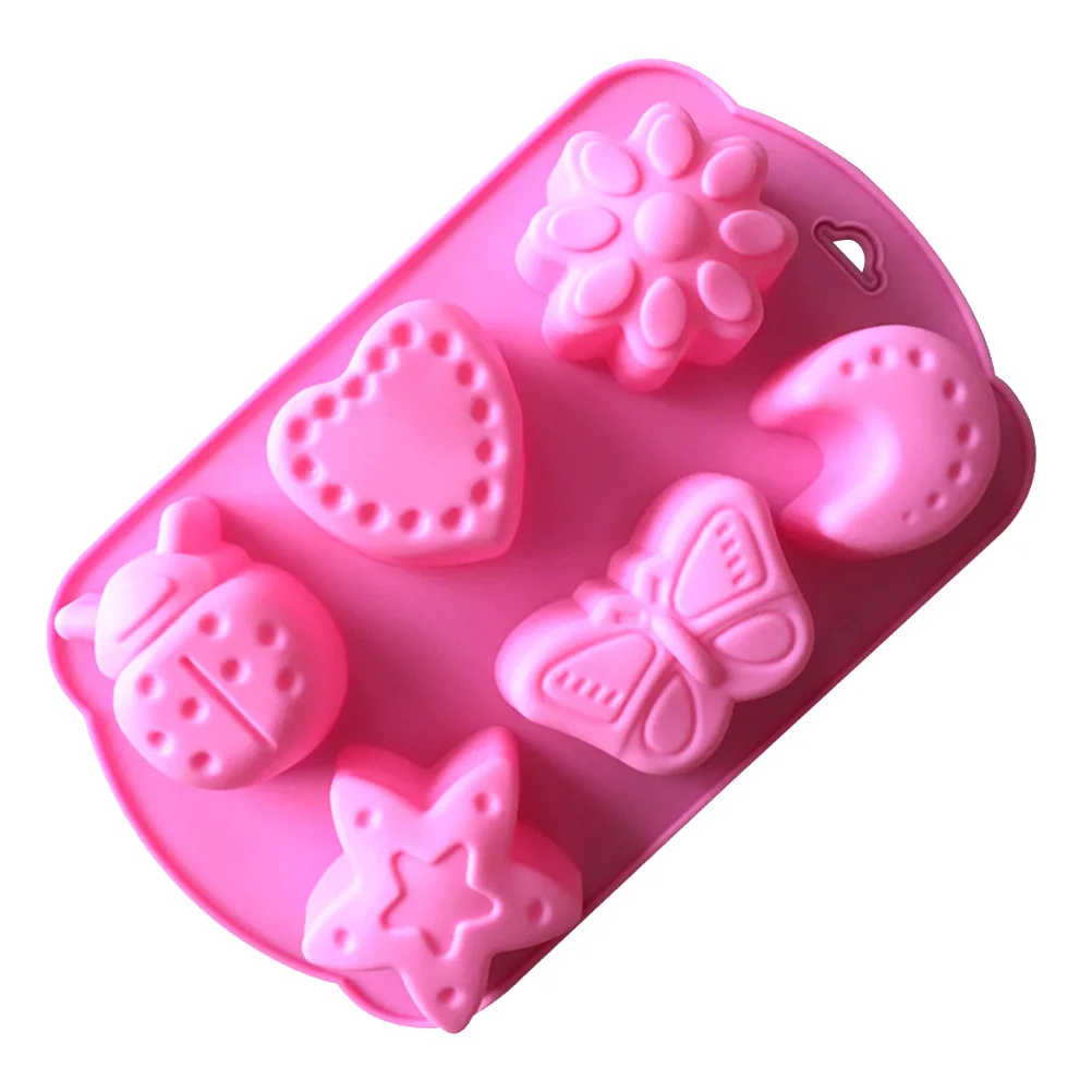 

Silicone Baking Molds Chocolate Candy Mold Star Moon Shape Diy Cake Ice Cube Pan Kids Party Pink Non-Stick Easy