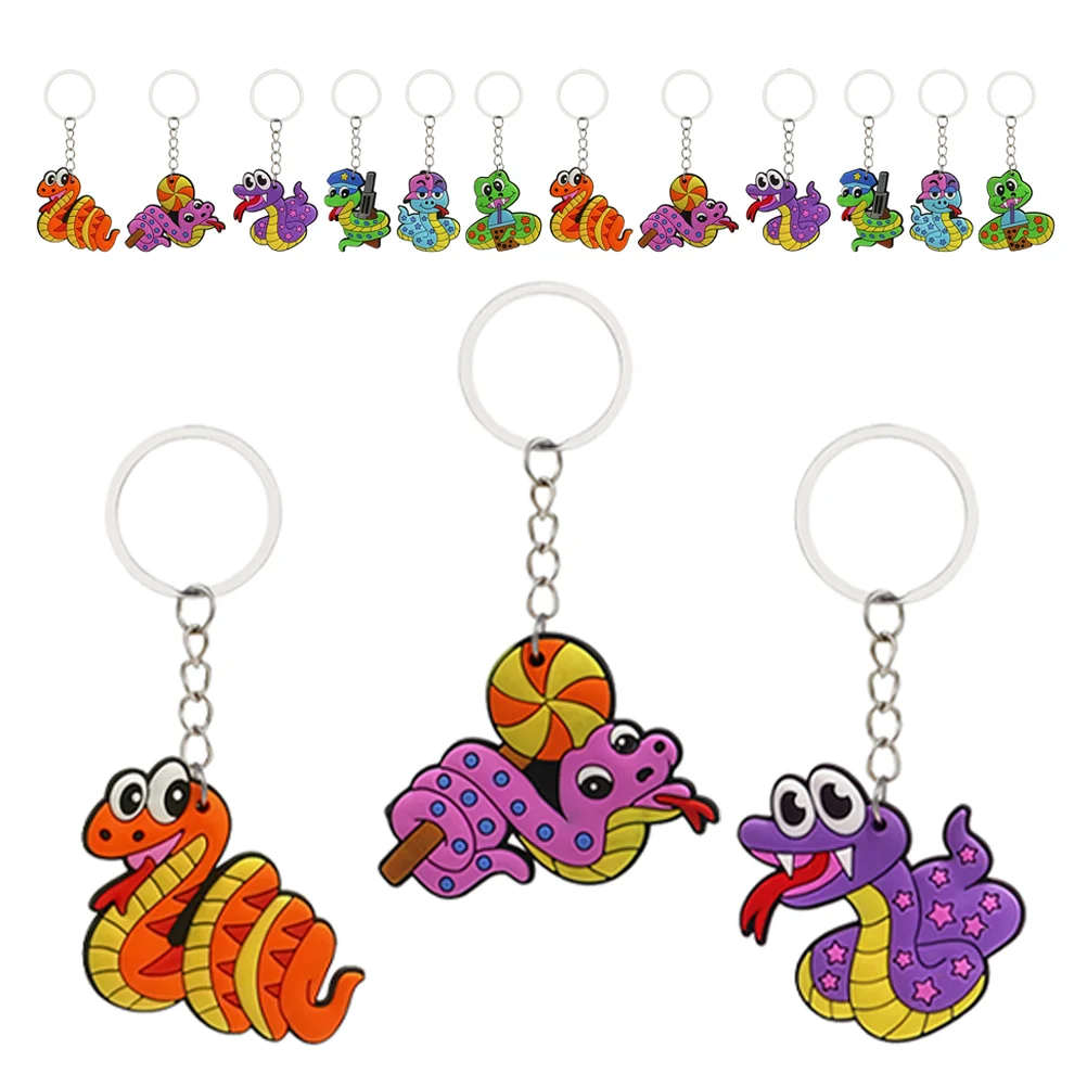 

18 шт. кольцо мультфильм змея ключ кулон милые брелки животные для школы очаровательные сумки сувениры для вечеринок для мужчин и женщин