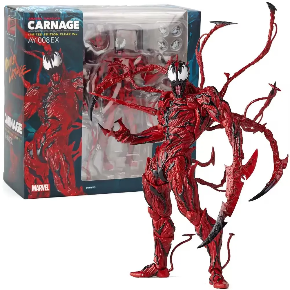 18 см удивительный супергерой Marvel Venom Cletus Kasady Carnage «Человек-паук», фигурка, подвижное изменение лица, игрушки, подарки