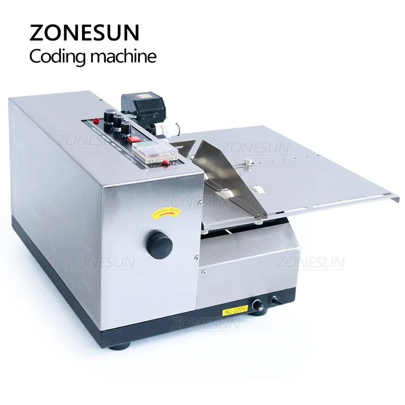 ZONESUN Wider Version Automatic Solid Ink Roller Coding Machine Date Printer Expiry Production Batch Number Label Paper MY-380FW