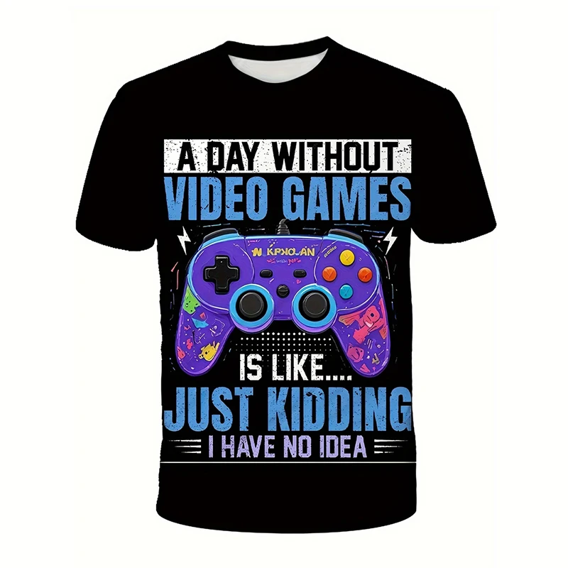 New In 3d Printed Game T-shirt For Men Short Sleeves GamePad Graphic T Shirt Summer Casual Short Sleeve Tee Shirts For Gamer