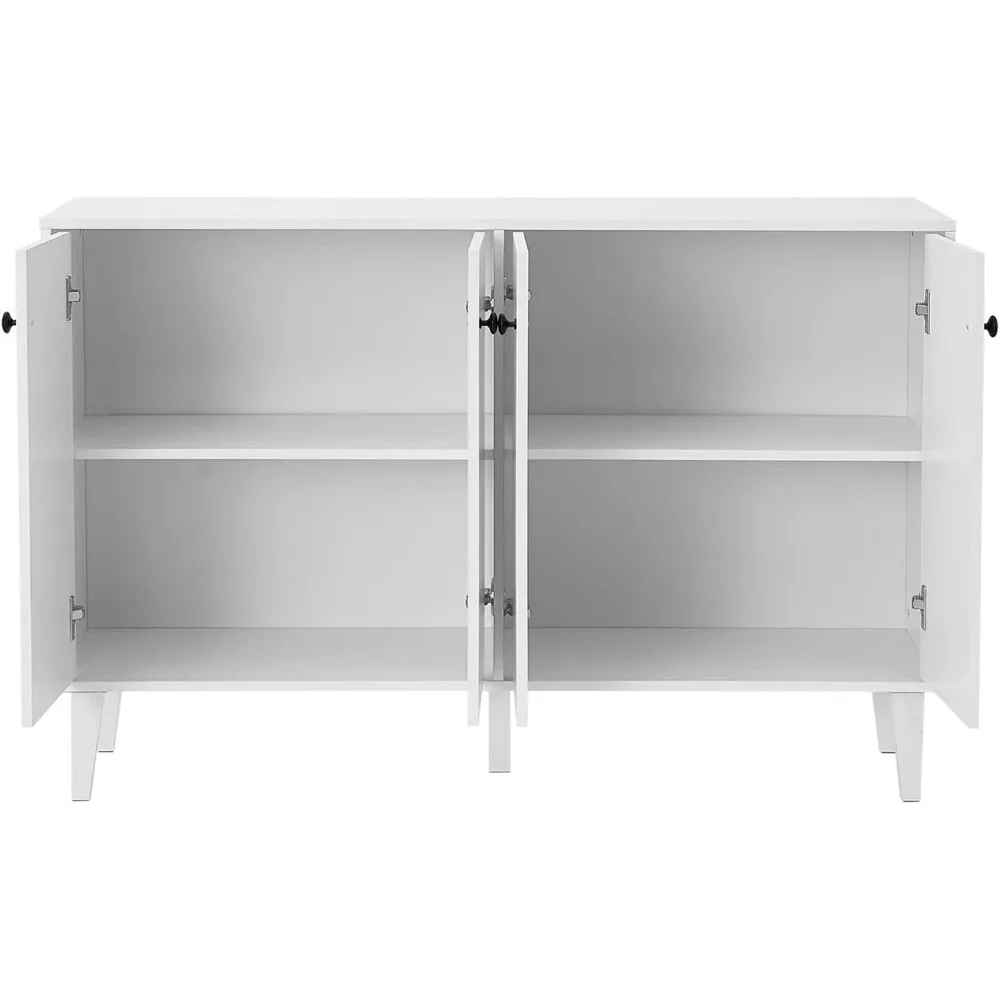 Panana Sideboard Buffet Cabinet Kitchen Storage Cabinet Living Room 4 Doors Console Table (White)