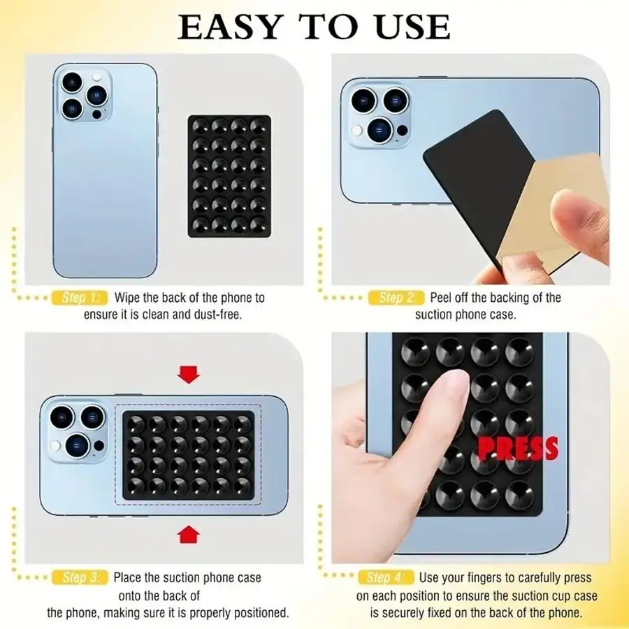 1/5/10/20/50/100pcs Set in Black/white/pink/rose Red/transparent, Suction Cup Phone Holder, Adhesive Base Suitable for iPhone an