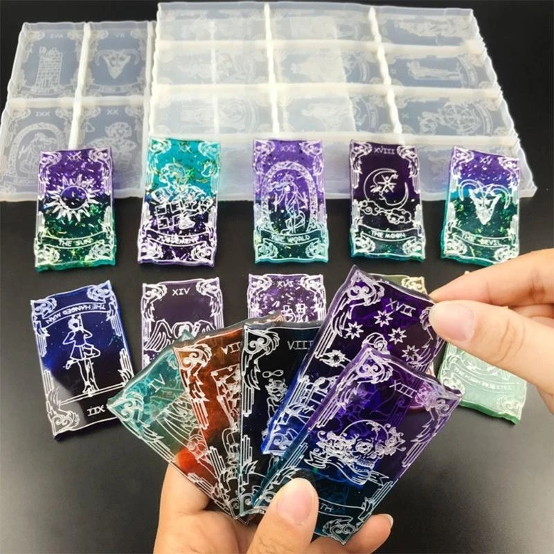 Playing Game Cards Epoxy Resin Mold DIY Crafts Divination Cards Silicone Mould