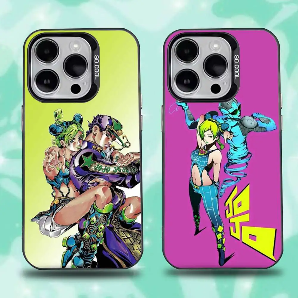 

Anime Jolyne jojo Phone Case For iPhone 16,15,14,13,12,11,Mini,Pro,E,SE4,XS,MAX Black Candy Matte Cover