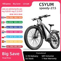 Cysum-Speedy Electric Bike with Disc Brake, 500W Motor, 48V 14AH Battery, 27.5x2.2 inches, Max Speed 40 km/h