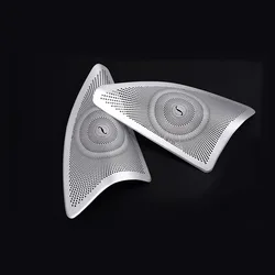 2Pcs Alloy Car Head Treble Horn Speaker Cover Sticker For Mercedes Benz GLE W166 Coupe C292 ML X166 GL GLS Car Accessories