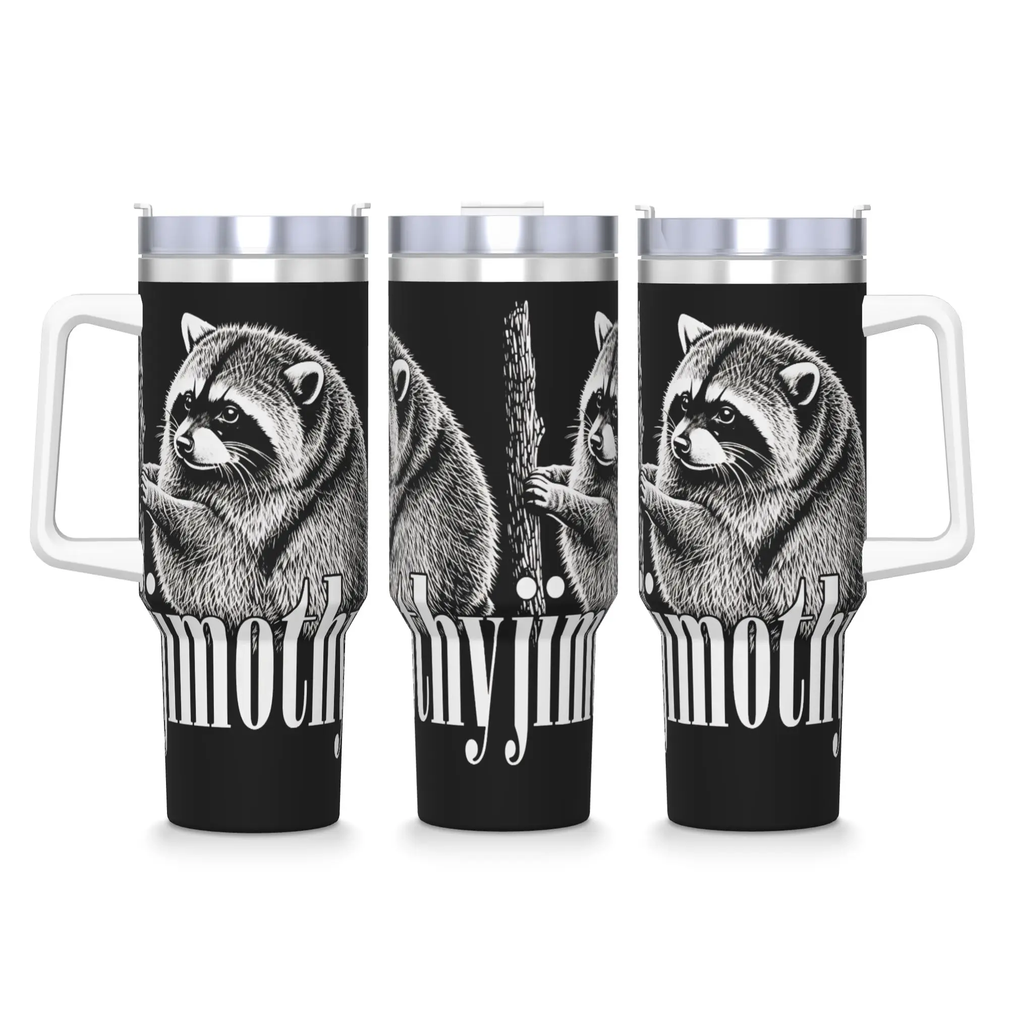 Jimothy the Ballard Seattle Raccoon Tumbler  Hot Drinks Water Bottle Insulated Stainless Steel Coffee Mug Design Driving Mugs