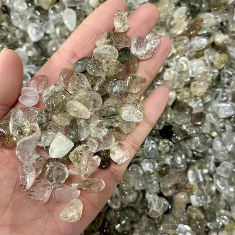 

500g Natural Rutiled Quartz Gravel Stone Gravel Crystals Specime Healing Tumbled Stones Home Aquarium Decoration