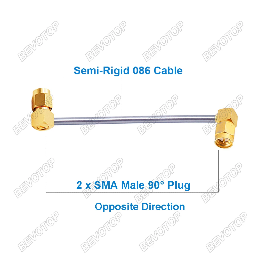 1pcs 6GHz Semi-Rigid 086 Cable SMA /N Male/Male 90 High Quality High Frequency Low Loss Cable RF Coaxial Pigtail Jumper BEVOTOP
