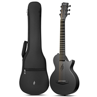 Enya Nova Go Mini Carbon Fiber Acoustic Guitar 1/4 Size Travel Acustica Guitarra w/Beginner Kids Starter Bundle Kit of Thickened