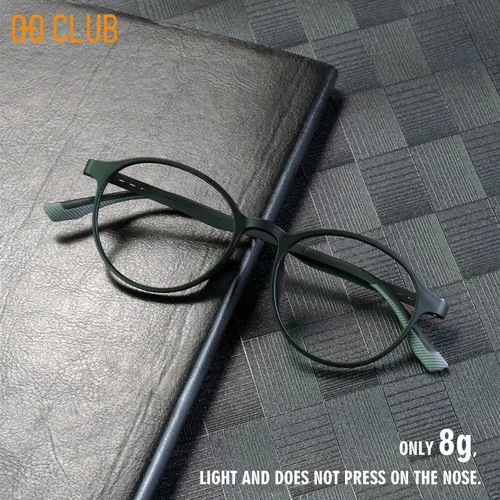 Imagen 2 del producto O-Q CLUB gafas de lectura ultraligeras mujer óptica clásica redonda TR90 patas de titanio Lunette Pour Femme gafas de sol originales para mujer