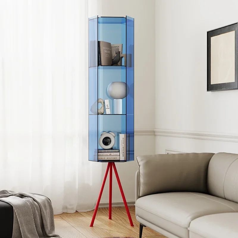 N40 Light luxury acrylic corner cabinet triangular cabinet modern simple locker living room sofa side wine cabinet creative