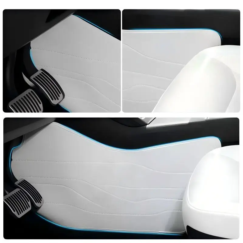 2PCS For Tesla New Model YL Nappa leather Side Defense Kick Pad Highland Central Control Protective Foot Pad car accessories