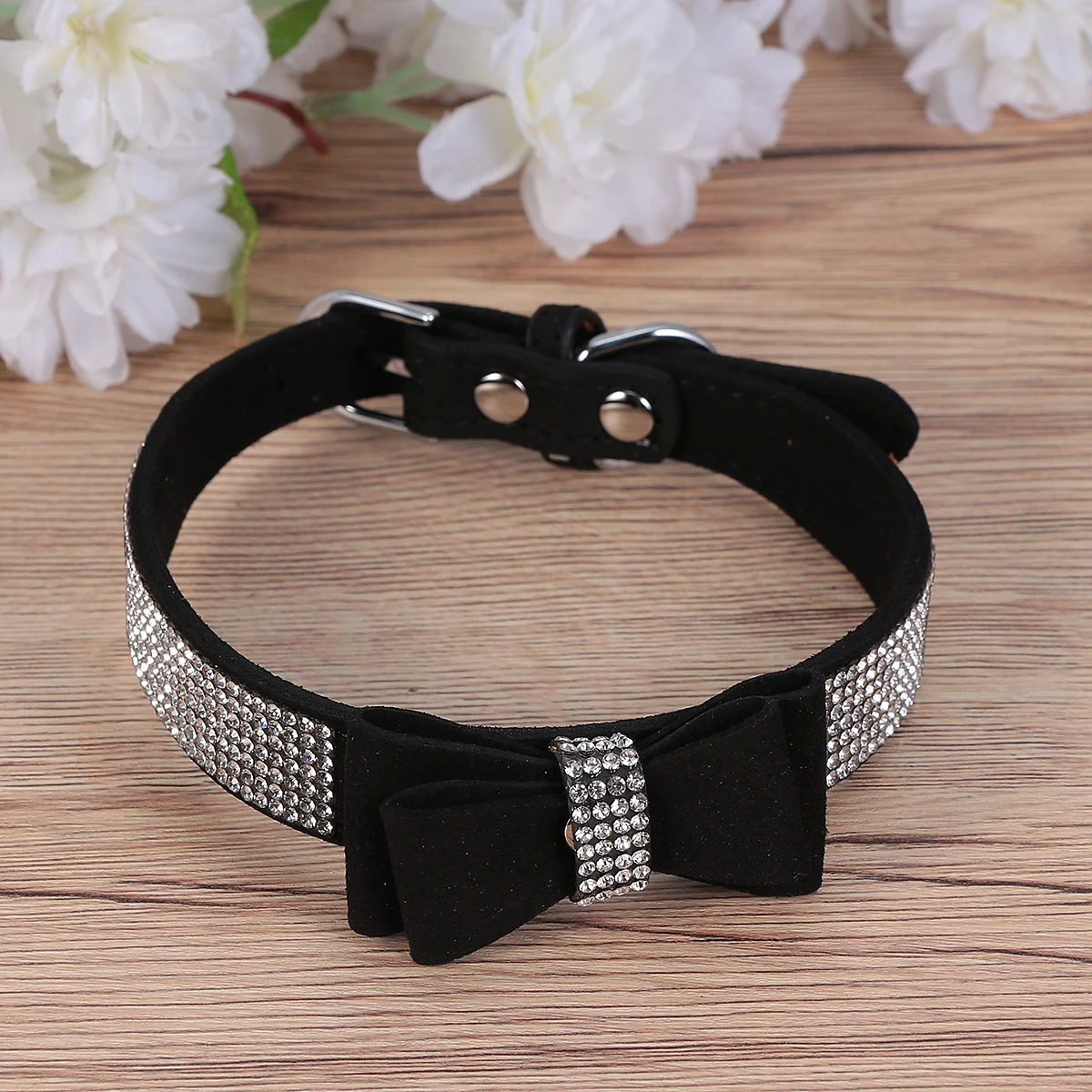 

1pc Rhinestone Bow Tie Collar For Dogs Cats Soft Pet Accessory Fashionable Necklace Style Comfortable Summer Photo Prop Pet Dog
