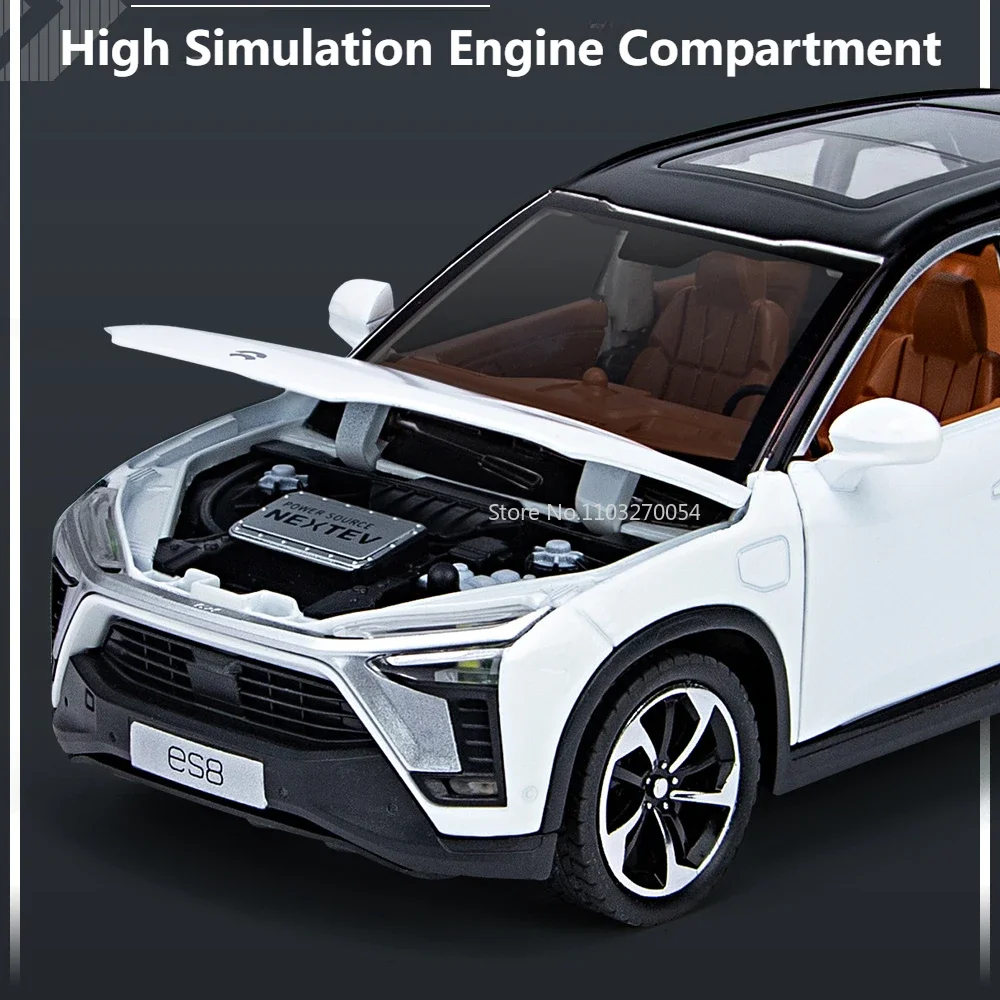 1:24 NIO ES8 L9 合金ミニチュアおもちゃの車モデルダイキャストサウンドライトプルバックドアオープン新エネルギー車両コレクション子供のおもちゃ