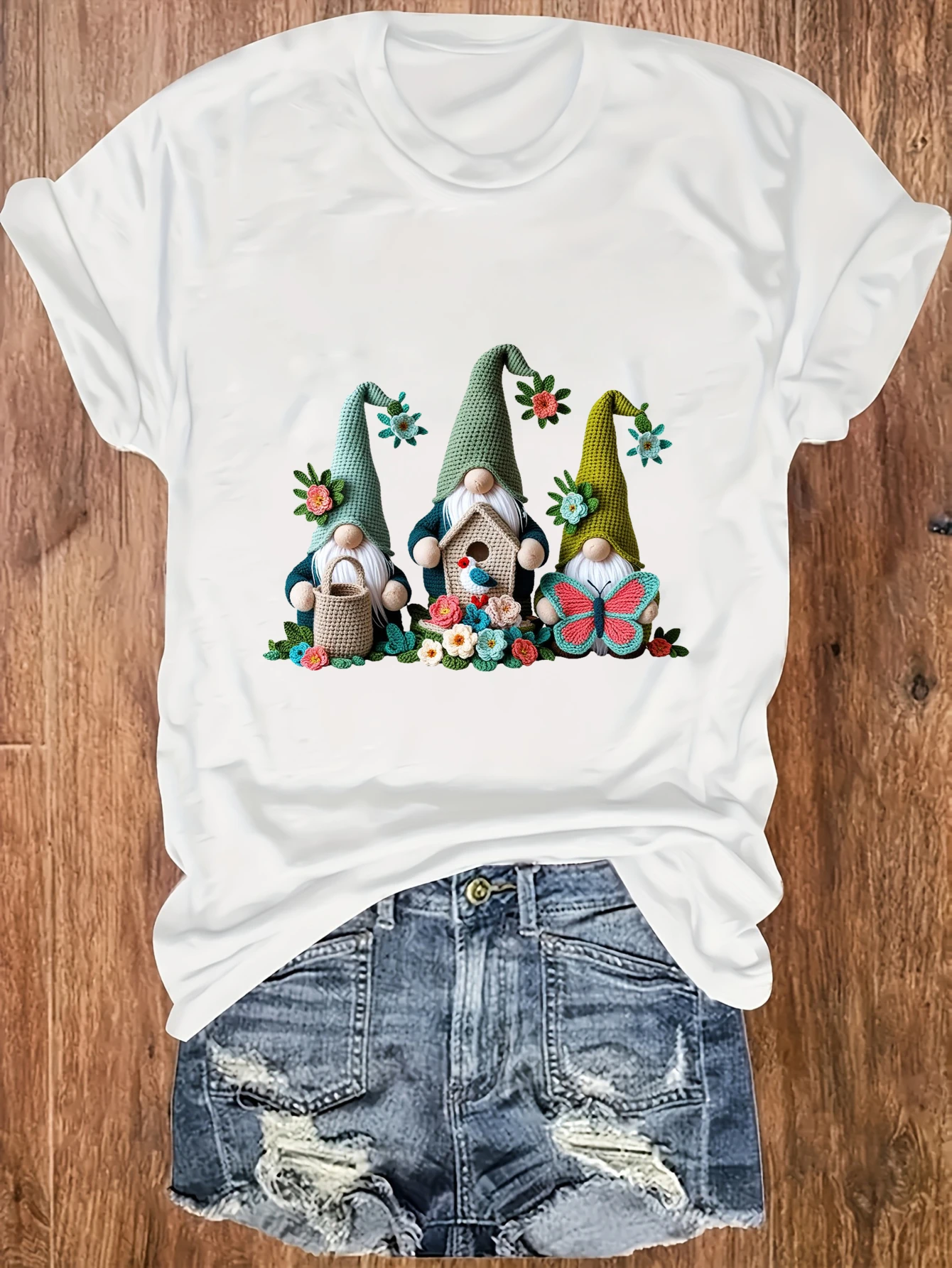 

Women's plus size tank top Gnomes With Flowers And Butterflies Suitable for sports and daily wear sleeveless casual style top