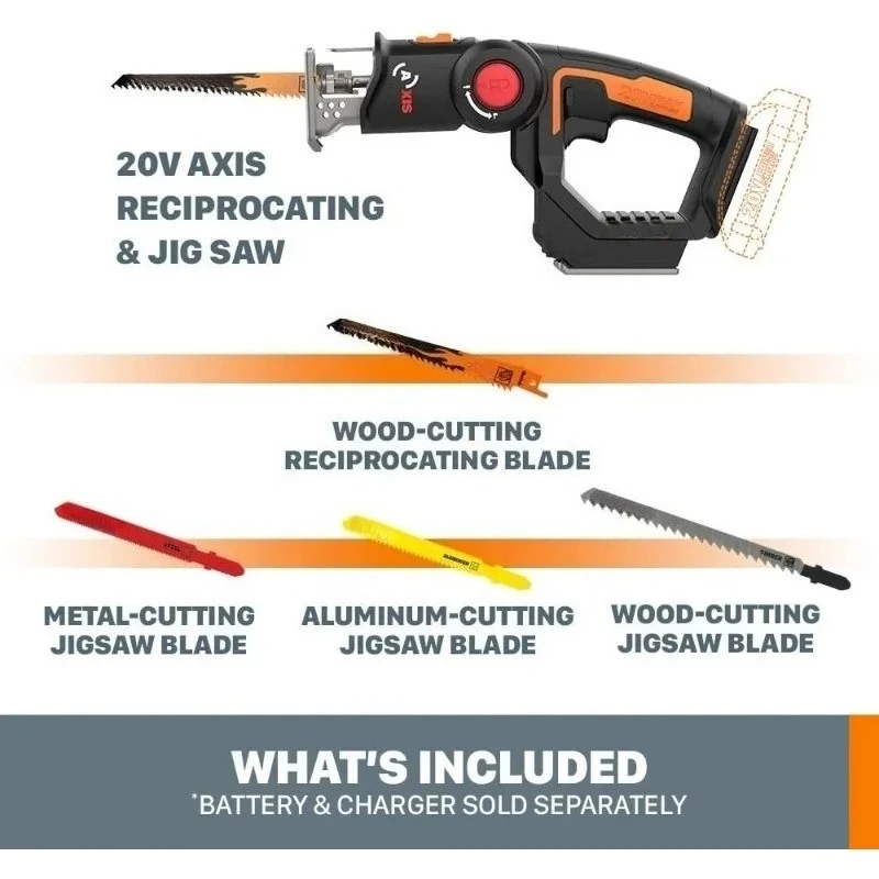 

Tool WX550L.9 20V Power Share Axis Cordless Reciprocating & Jig Saw (Tool Only) Guaranteed Authentic.